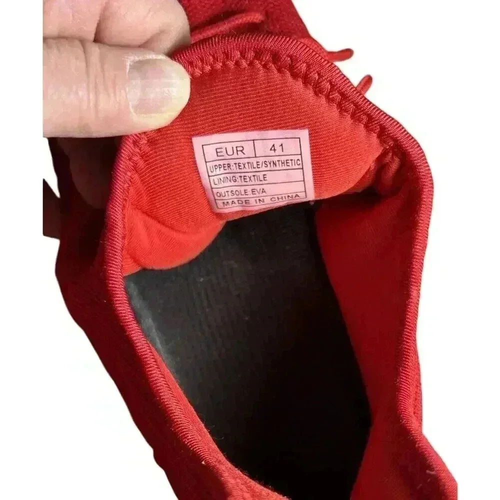 Women’s Slip On Walking Athletic Gym Workout Lightweight Sneaker 9.5 EU 41 Red